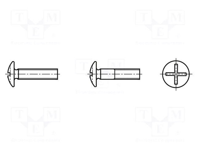 Screw; with large head; M4x12; 0.7; Head: button; slotted; 1.2mm BOSSARD B4X12/BN84512
