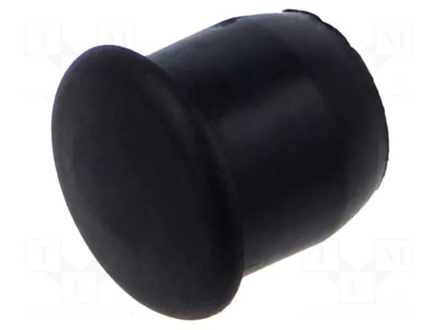 Stopper; H: 9mm; push-in; Flange dia: 12mm; black; Ømount.hole: 10mm ESSENTRA ESS-10060612