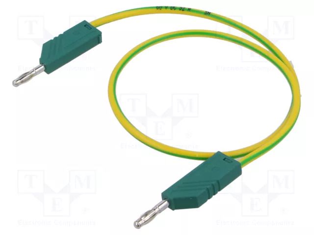 Test lead; 60VDC; 30VAC; 32A; Len: 0.5m; yellow-green; MLN 50/2,5 HIRSCHMANN T&M MLN50/2.5GEGN