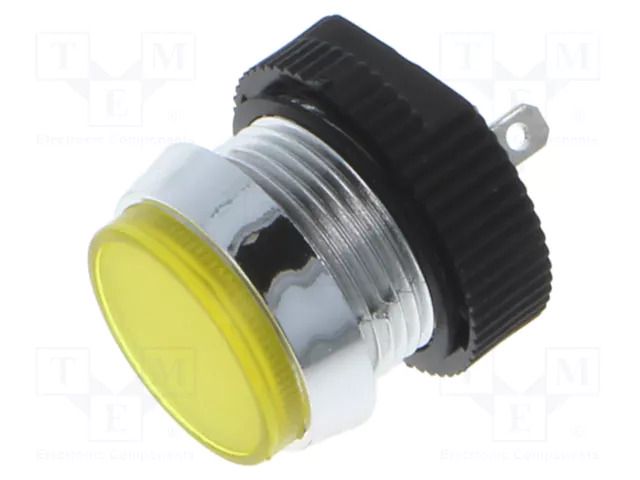Indicator: LED; flat; yellow; 24÷28VDC; Ø16mm; IP67; connectors SIGNAL-CONSTRUCT SKCH16124