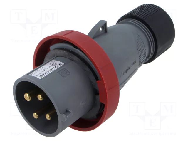 Connector: AC supply 3-phase; plug; male; 32A; 460V; IP&S; IP67 AMPHENOL 2CMA101107R1000