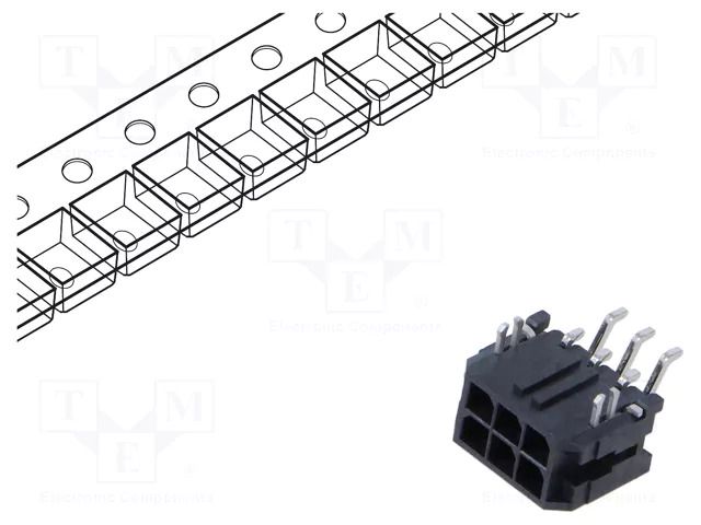 Connector: wire-board; socket; male; PIN: 6; Micro-Fit 3.0; 3mm; 2x3 MOLEX MX-43045-0606