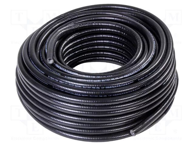 Protective tube; galvanised steel; black; Øint: 16.1mm; IP67 ANAMET EUROPE AN-3300162