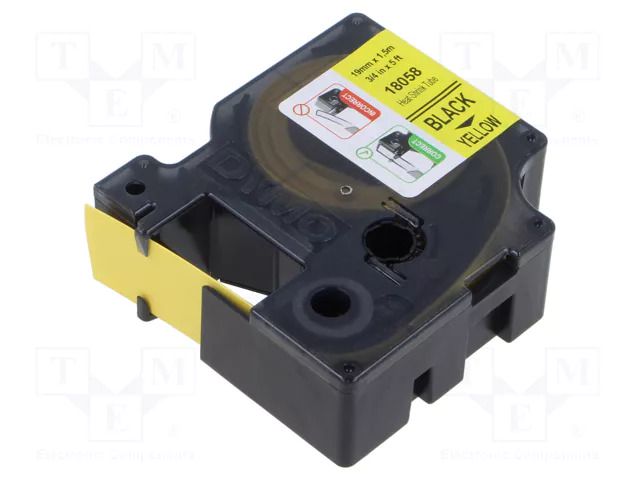 Heat shrink markers; 1.5m; yellow; Character colour: black; RHINO DYMO DYMO.18058