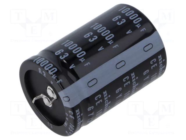 Capacitor: electrolytic; SNAP-IN; 10000uF; 63VDC; Ø35x50mm; ±20% NICHICON LGY1J103MELC50