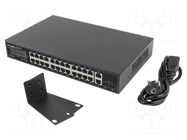 Switch Ethernet; IEC C14,RJ45 socket x26; Gigabit Ethernet LANBERG RSGE-24P-2GE-2S360