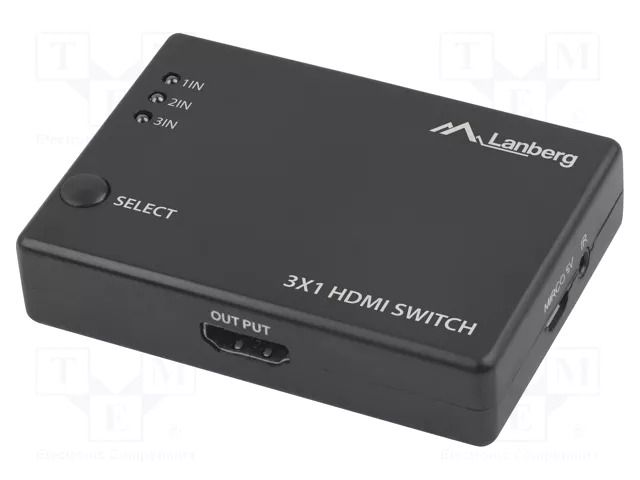 Switch; HDCP 2.2,HDMI 2.0; Support: 3D,4K,HDR,UHD 2160p; 0.8m LANBERG SWV-HDMI-0003