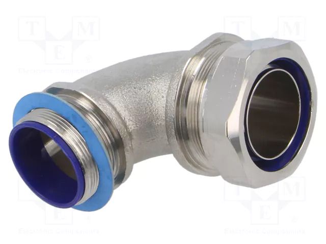 90° angled connector; Thread: metric,non-swivel,outside; brass HELLERMANNTYTON LTS40-90FMC-M4