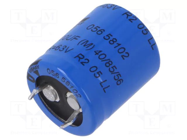Capacitor: electrolytic; SNAP-IN; 1000uF; 63VDC; Ø22x25mm; ±20% VISHAY MAL205658102E3