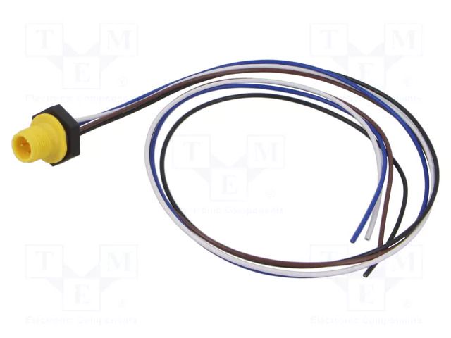 Connector: M12; socket; male; 4A; 250V; PIN: 4; IP67; straight; cables LUTRONIC 1230-04-T16CW10205