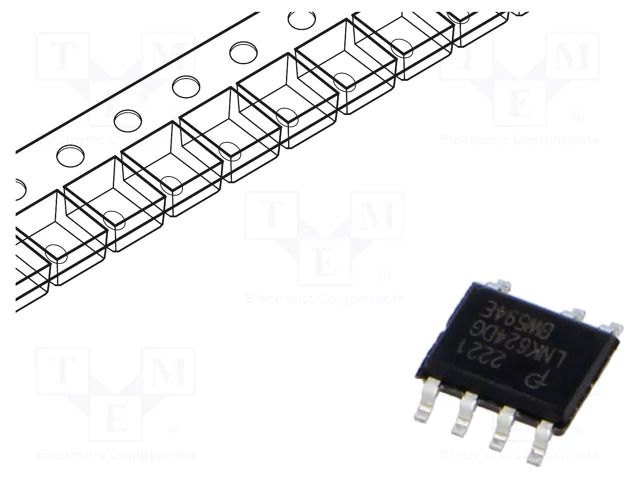 IC: PMIC; AC/DC switcher,SMPS controller; Uin: 85÷265V; SO-8C POWER INTEGRATIONS LNK624DG-TL