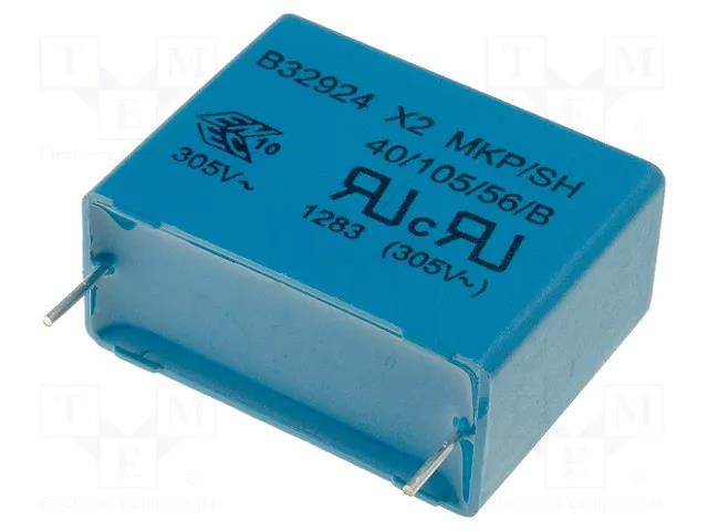 Capacitor: polypropylene; X2; 2.2uF; 14x24.5x31.5mm; THT; ±20% EPCOS B32924C3225M