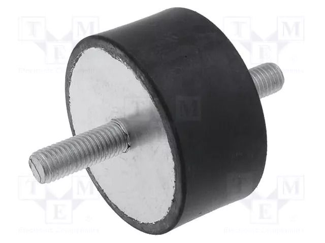 Vibration damper; M10; Ø: 50mm; rubber; L: 50mm; Thread len: 28mm ELESA+GANTER DVA1-50-50-M10