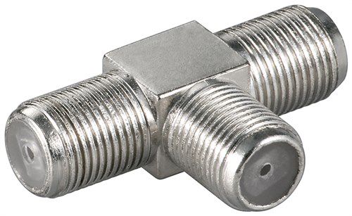 F Adapter, T-Piece: F Socket > Double F Socket - zinc adapter socket 11848