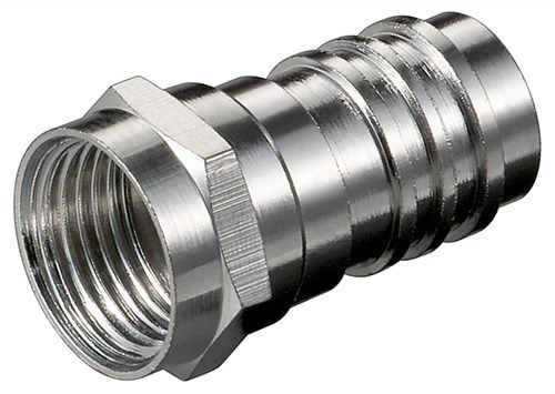 Crimp F Connector 7.0 mm - zinc crimp adapter with nickel contacts 11861