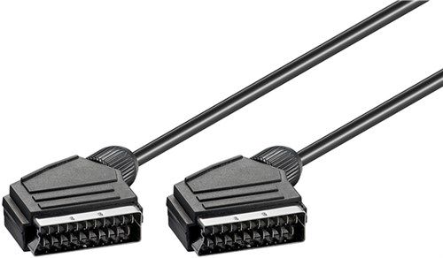 Scart Connection Cable, nickel-plated, ø  mm, 3 m, black - SCART male (21-pin) > SCART male (21-pin) 11870