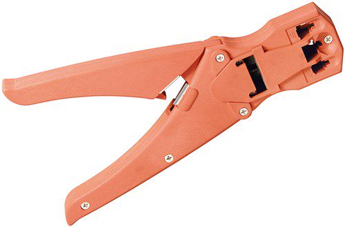 Crimping Pliers for Modular Plugs incl. Cable Cutter and Wire Stripper, red - for crimping 4-, 6- and 8-pin Western plugs type RJ10, RJ11, RJ12 and RJ45 11951