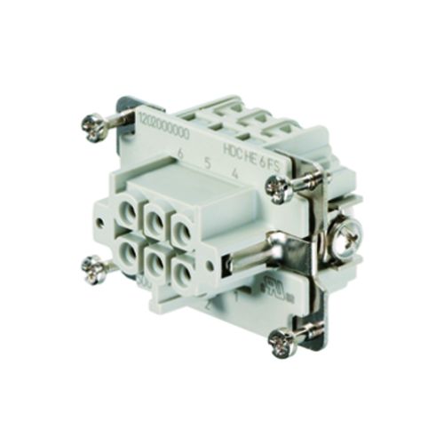 Contact insert (industry plug-in connectors), Female, 500 V, 24 A, Number of poles: 6, Screw connection, Size: 3 Weidmuller 1200200000