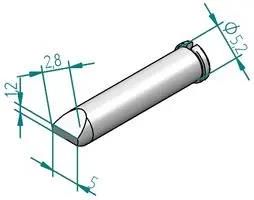 TIP, SOLDERING, CHISEL POINT, 5.0MM 0102CDLF50/SB