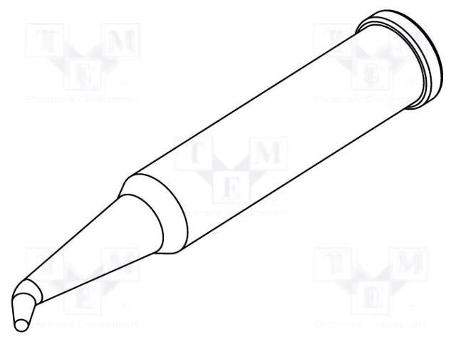 Tip; elongated,bent conical; 0.8mm ERSA ERSA-0102SDLF08L