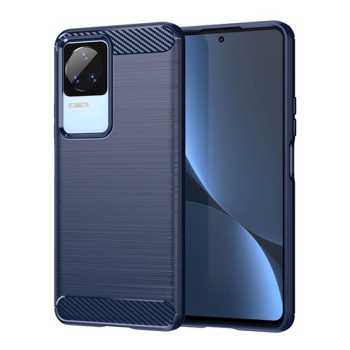 Carbon Case for Xiaomi Poco F4 5G flexible silicone carbon cover blue, Hurtel 5907769349720