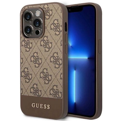 Guess GUHCP14LG4GLBR iPhone 14 Pro 6,1" brązowy/brown hard case 4G Stripe Collection, Guess 3666339088521 3666339088521