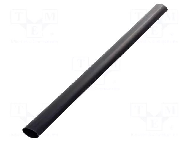 Heat shrink sleeve; 40mm; black; Diam.after shrinking: 12mm HELLERMANNTYTON HA40-40/12-BK