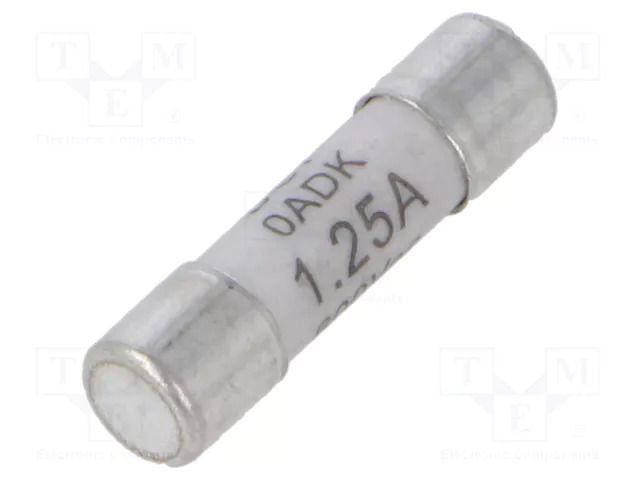 Fuse: fuse; 1.25A; 500VAC; time-lag; ceramic,cylindrical; 5x20mm BEL FUSE 0ADKC1250-BE