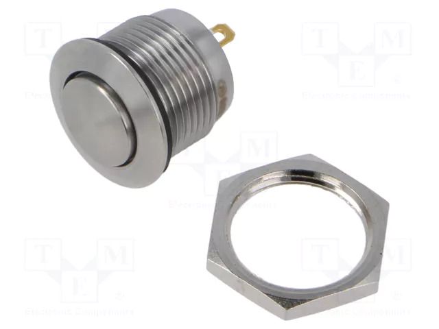 Switch: vandal resistant; Pos: 2; SPST; 0.1A/48VDC; IP67; OFF-(ON) DECA SwitchLab Inc. F12S1-1210NDS000