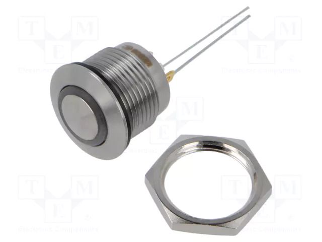 Switch: vandal resistant; Pos: 2; SPST; 0.1A/48VDC; IP67; OFF-(ON) DECA SwitchLab Inc. F12S1-1213GDS002