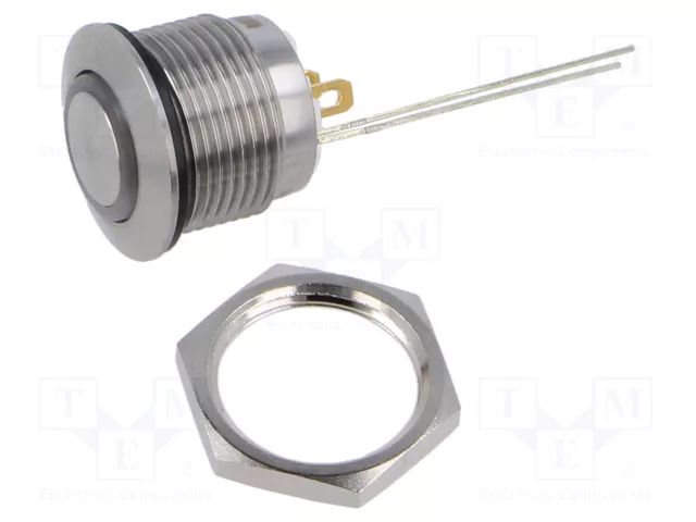 Switch: vandal resistant; Pos: 2; SPST; 0.1A/48VDC; IP67; OFF-(ON) DECA SwitchLab Inc. F12S1-1213RDS002