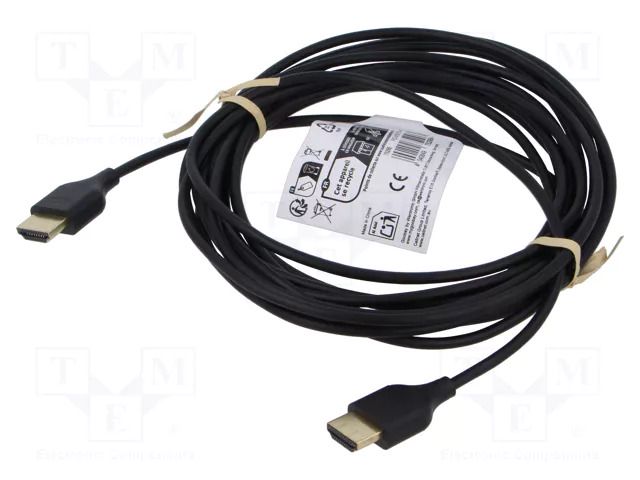 Cable; HDMI plug,both sides; HDCP 2.2,HDMI 2.0,slim; 5m; black GOOBAY GOOBAY-75296