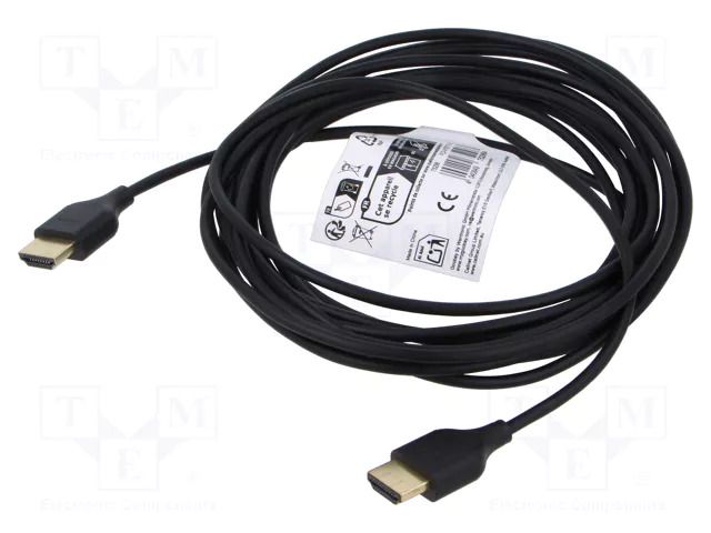 Cable; HDMI plug,both sides; HDCP 2.2,HDMI 2.0,slim; 5m; black GOOBAY GOOBAY-75296