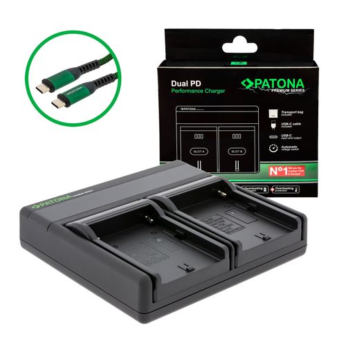  PATONA Premium Dual PD Performance charger for Sony NP-FM50 incl. USB-C input/output, PATONA 121525 4055655242363