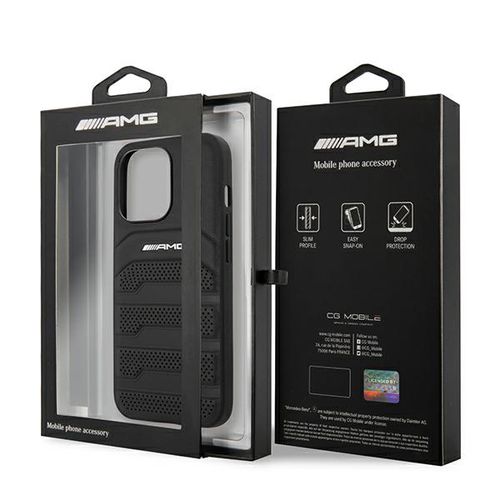 AMG AMHCP14XGSEBK iPhone 14 Pro Max 6,7 &quot;black / black hardcase Leather Debossed Lines, Mercedes 3666339071417 3666339071417