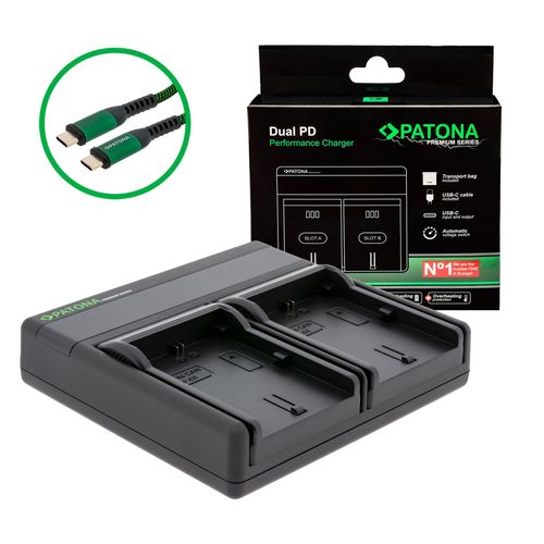  PATONA Premium Dual PD Performance charger for Canon LP-E6 incl. USB-C input/output, PATONA 121583 4055655242585