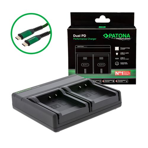  PATONA Premium Dual PD Performance charger for Sanyo DB-L40A incl. USB-C input/output, PATONA 121641 4055655243094