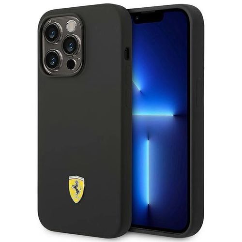 Ferrari FEHCP14LSIBBK iPhone 14 Pro 6.1&quot; black/black hardcase Silicone Metal Logo, Ferrari 3666339063221 3666339063221