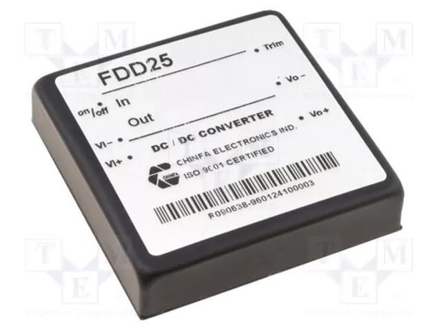 Converter: DC/DC; 25W; Uin: 9÷18VDC; Uout: 5VDC; Iout: 5A; FDD25 CHINFA ELECTRONICS FDD25-05S1