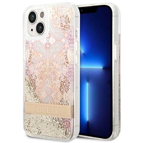 Guess GUHCP14MLFLSD iPhone 14 Plus 6.7&quot; gold/gold hardcase Paisley Liquid Glitter, Guess 3666339088477 3666339088477