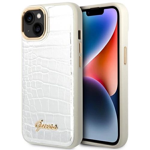 Guess GUHCP14SHGCRHS iPhone 14 6.1 &quot;silver / silver hardcase Croco Collection, Guess 3666339083083