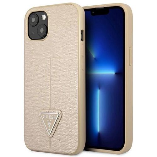 Guess GUHCP14SPSATLE iPhone 14 6,1 &quot;beige / beige hardcase SaffianoTriangle Logo, Guess 3666339065409 3666339065409