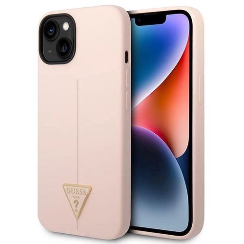 Guess GUHCP14SSLTGP iPhone 14 6.1&quot; pink/pink hardcase Silicone Triangle, Guess 3666339065928 3666339065928