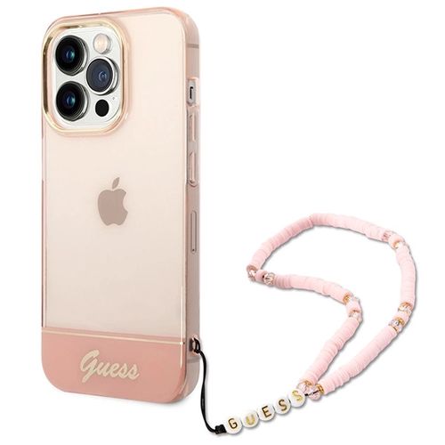 Guess GUHCP14XHGCOHP iPhone 14 Pro Max 6.7&quot; pink/pink hardcase Translucent Pearl Strap, Guess 3666339064310