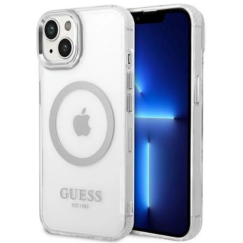 Guess GUHMP14SHTRMS iPhone 14 6.1&quot; silver/silver hard case Metal Outline Magsafe, Guess 3666339069827 3666339069827