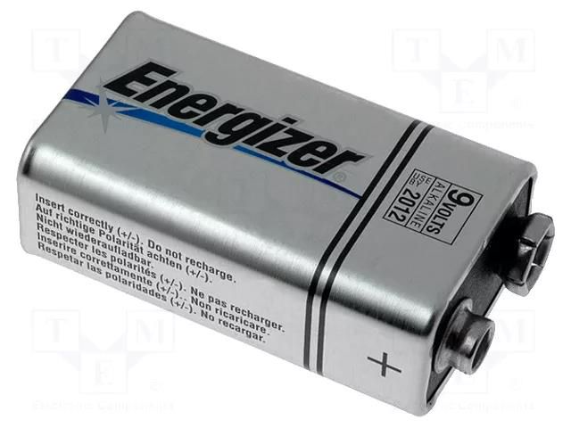Battery: alkaline; 6F22; 9V; non-rechargeable; 1pcs; Max Plus ENERGIZER BAT-6LR61/EGU