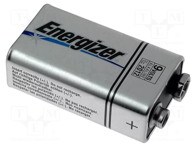 Battery: alkaline; 6F22; 9V; non-rechargeable; 1pcs; Max Plus ENERGIZER BAT-6LR61/EGU