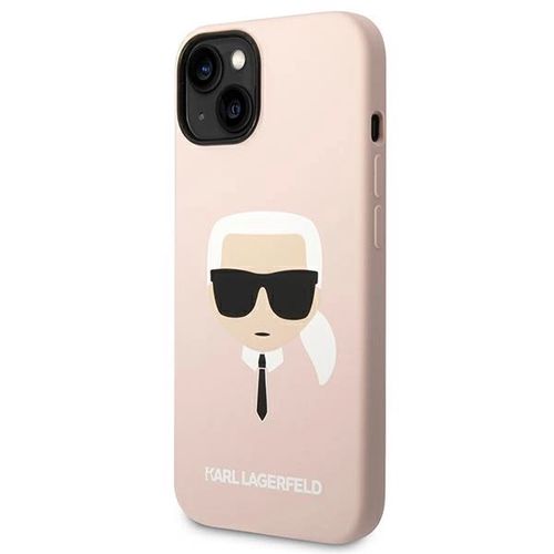 Karl Lagerfeld Silicone Karl&#39;s Head MagSafe Case for iPhone 14 Plus - Light Pink, Karl Lagerfeld 3666339078041 3666339078041