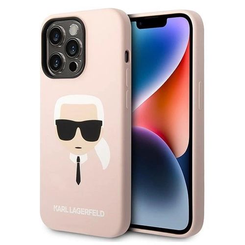Karl Lagerfeld KLHMP14XSLKHLP iPhone 14 Pro Max 6.7 &quot;hardcase light pink / light pink Silicone Karl`s Head Magsafe, Karl Lagerfeld 3666339078065 3666339078065