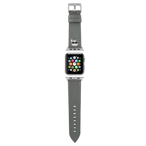 Karl Lagerfeld KLAWLOKHG Apple Watch Strap 42/44 / 45mm silver / silver strap Saffiano Karl Heads, Karl Lagerfeld 3666339033743 3666339033743